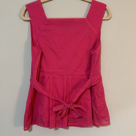 George Fuchsia Wish 100% Cotton Peplum Tank L - Picture 5 of 7